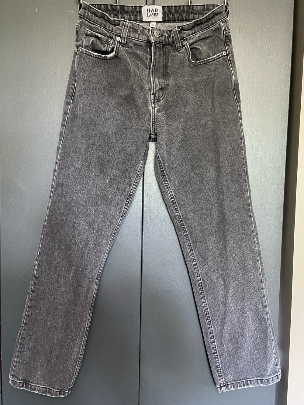 Harlow Women's Washed Charcoal Straight-Leg Jeans